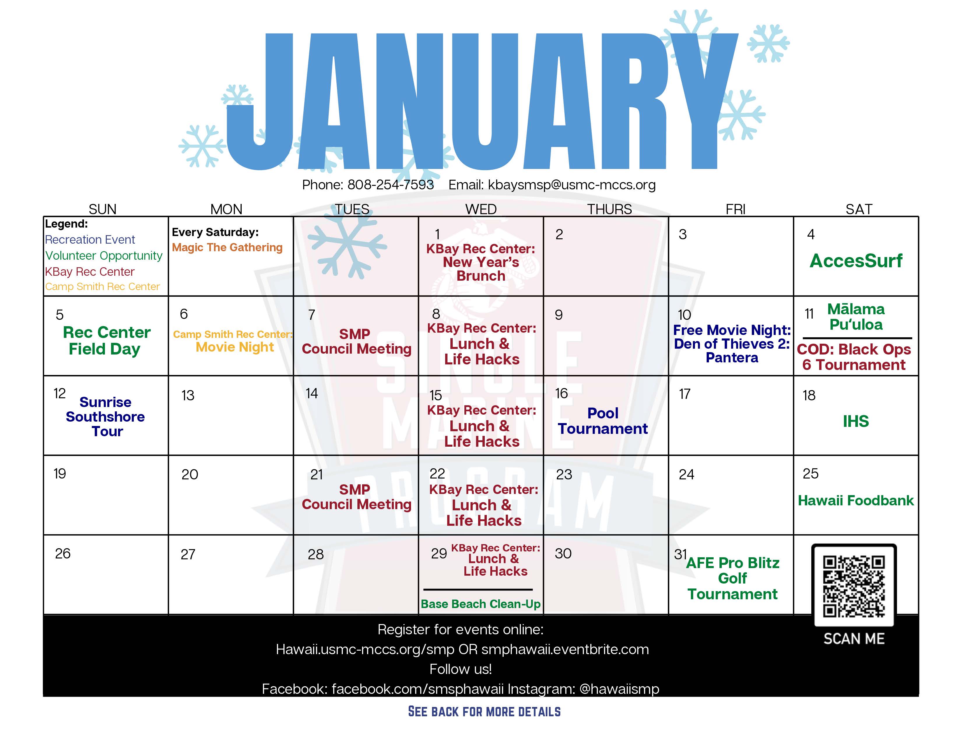 SMP January 2025 Calendar